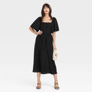 Women's Flutter Short Sleeve Tie-Back Dress - A New Day